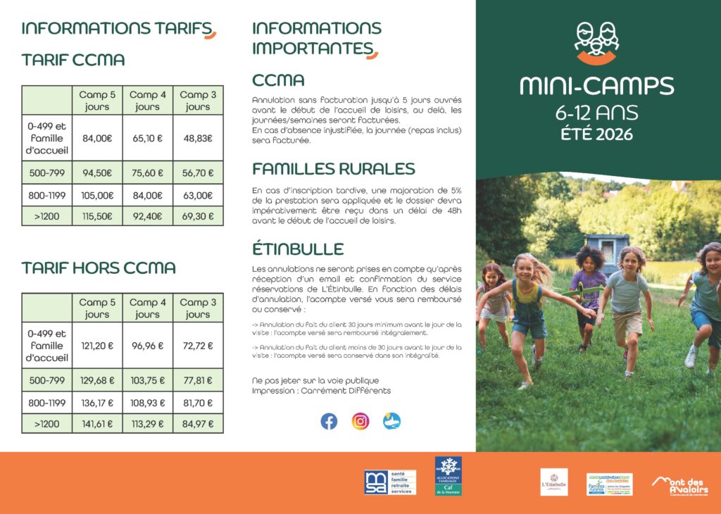 Dépliant séjour enfance été 2026 Page 1
