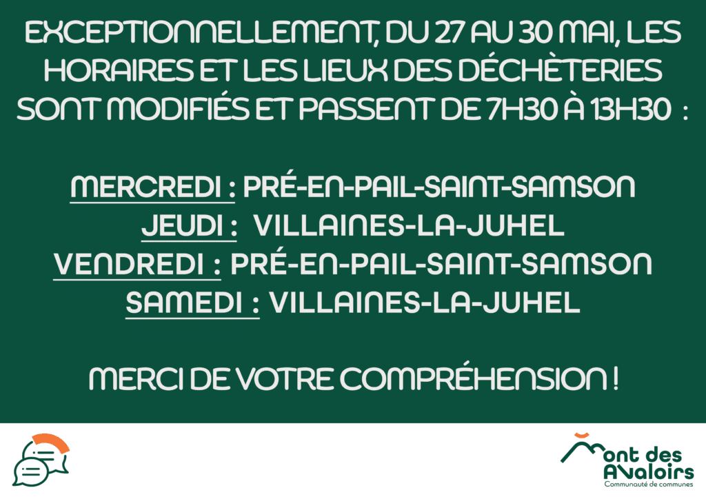 Horaires déchetterie canicule